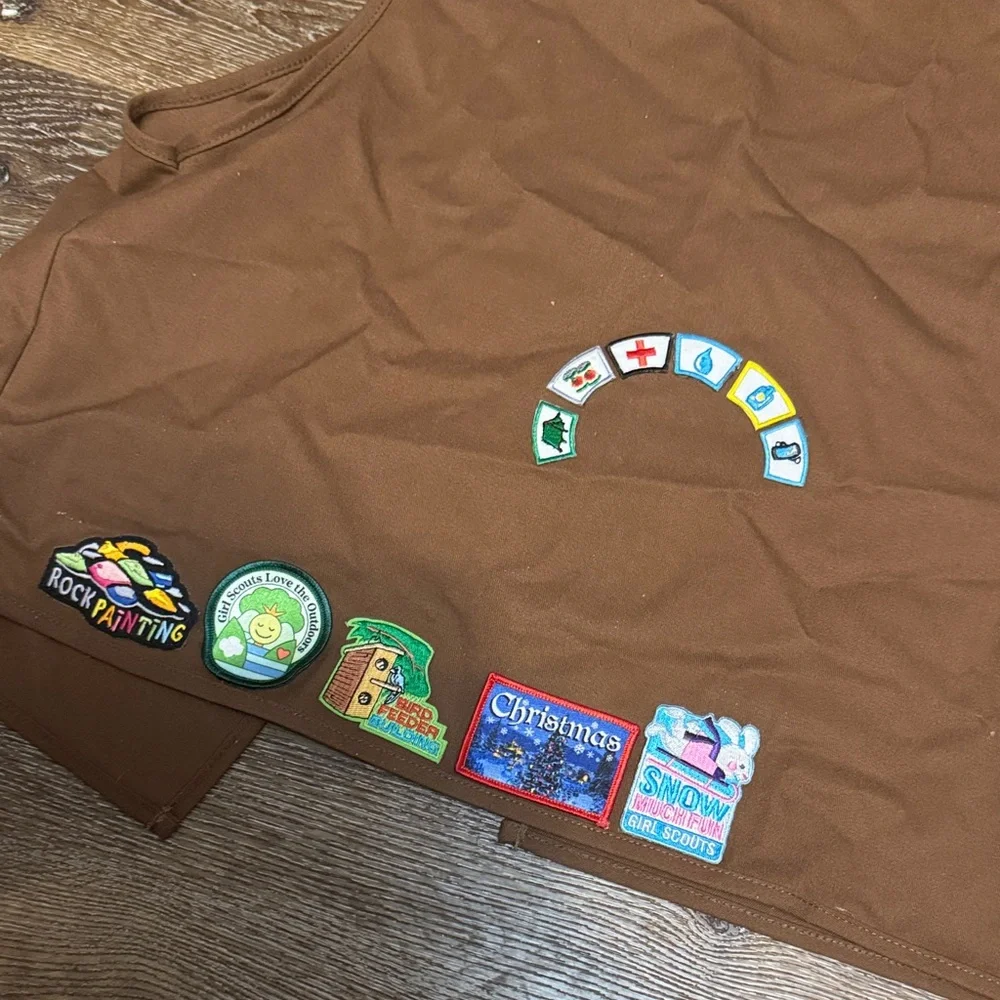 Girl Scout brown Vest‎ with Patches